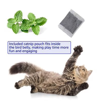 Pet Fit For Life Flapping Bird Interactive Cat Toy, Blue