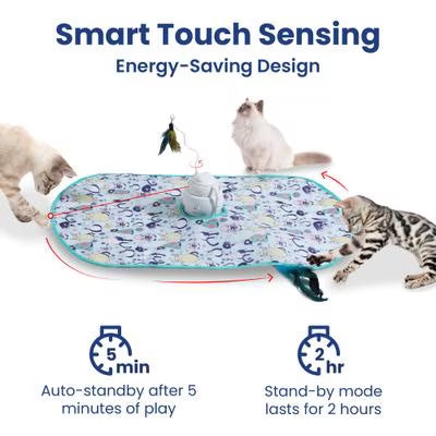 PawsPik Interactive 4-in-1 Laser & Hide & Seek Rechargeable Automatic Cat Exercise Toy