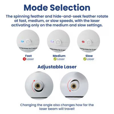 PawsPik Interactive 4-in-1 Laser & Hide & Seek Rechargeable Automatic Cat Exercise Toy
