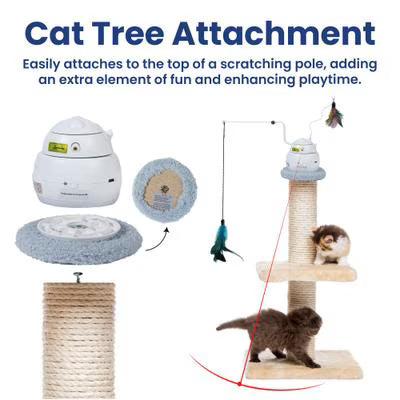 PawsPik Interactive 4-in-1 Laser & Hide & Seek Rechargeable Automatic Cat Exercise Toy
